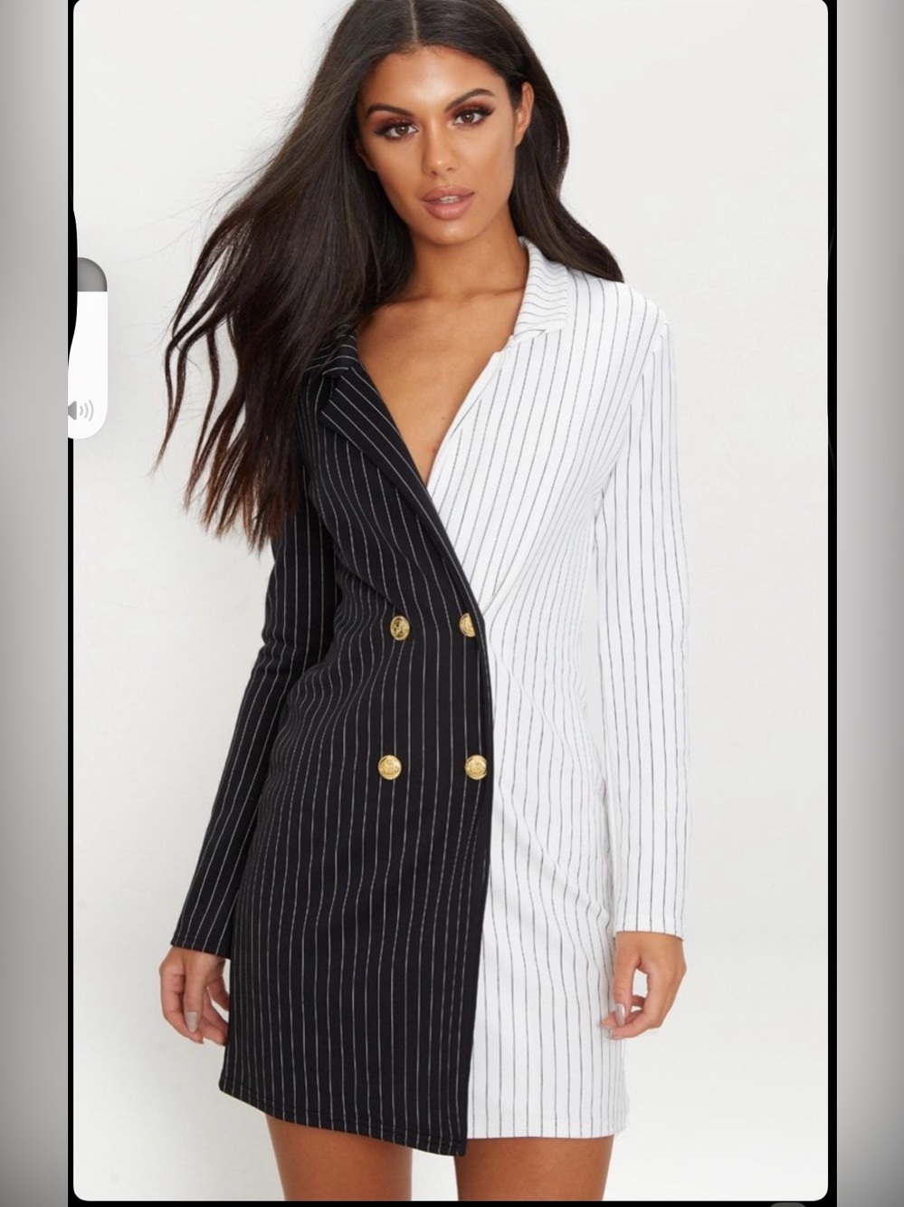 Black Stripe Blazer Dress
